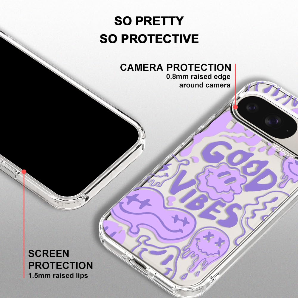 MOSNOVO Case for Google Pixel 10 & Pixel 10 Pro, [Buffertech 6.6ft Military-Grade Drop Protection] [Anti Peel Off Tech] Clear TPU Bumper Phone Case Cover Design - Cute Cherry — view 685