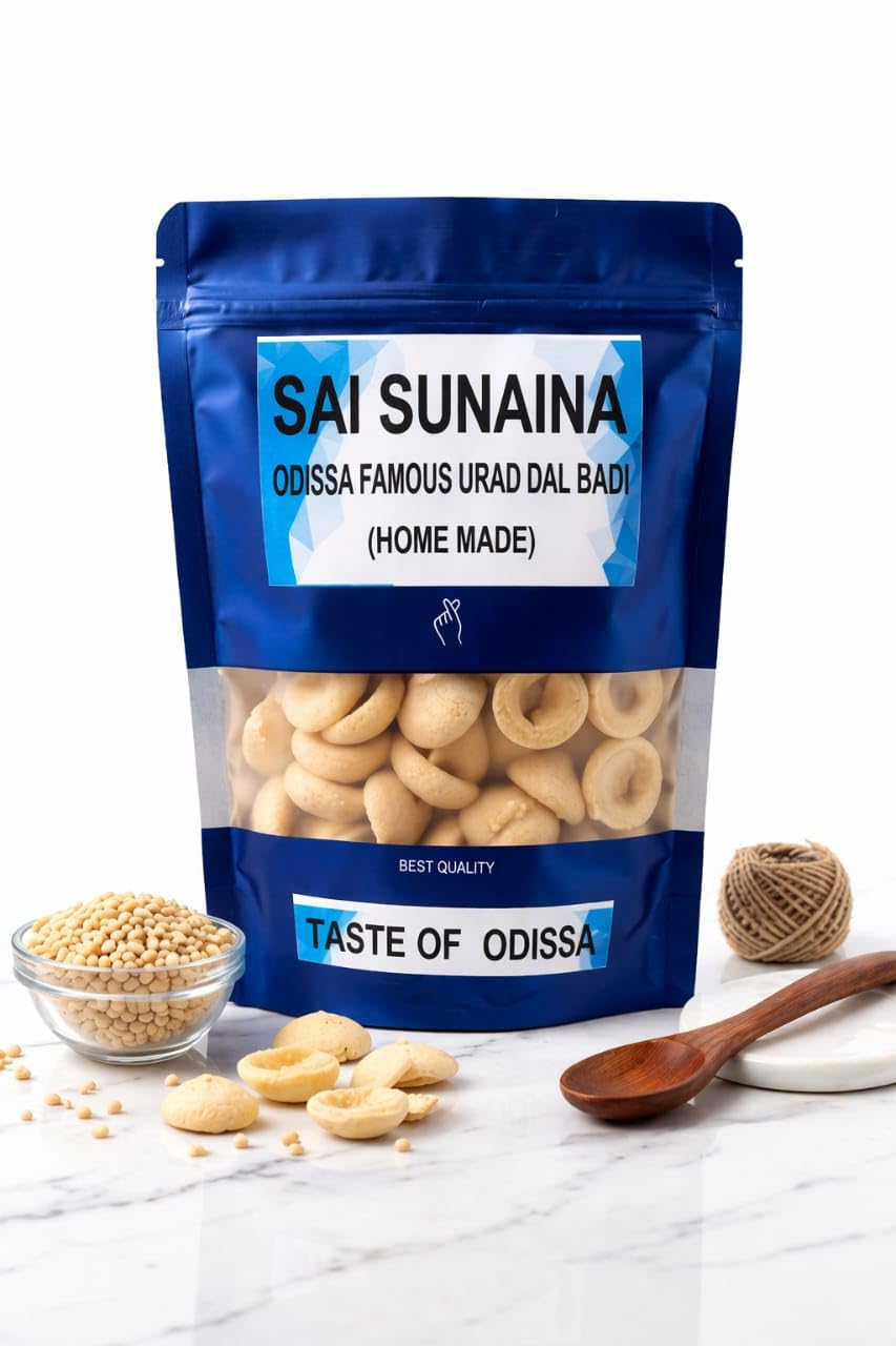 SAI SUNAINA Urad Dal Badi, Homemade Style Sun Dried Lentil Nuggets, Crispy & Protein Rich, Whole, pack of 200g
