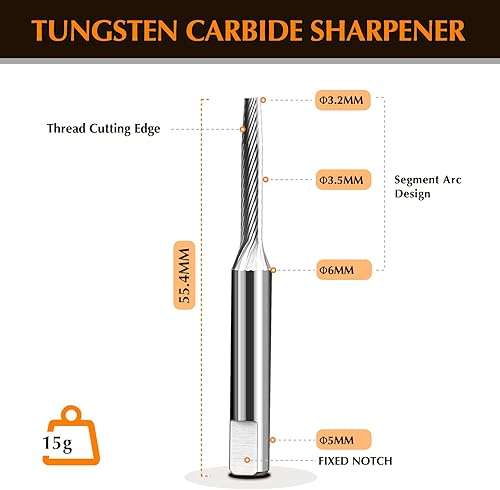 Miniatura 3 de Cortador de carburo de tungsteno de 432 pulgadas, lima de fresas de afilado de motosierra para cadenas de sierra de paso P de 14 pulgadas, hecho de