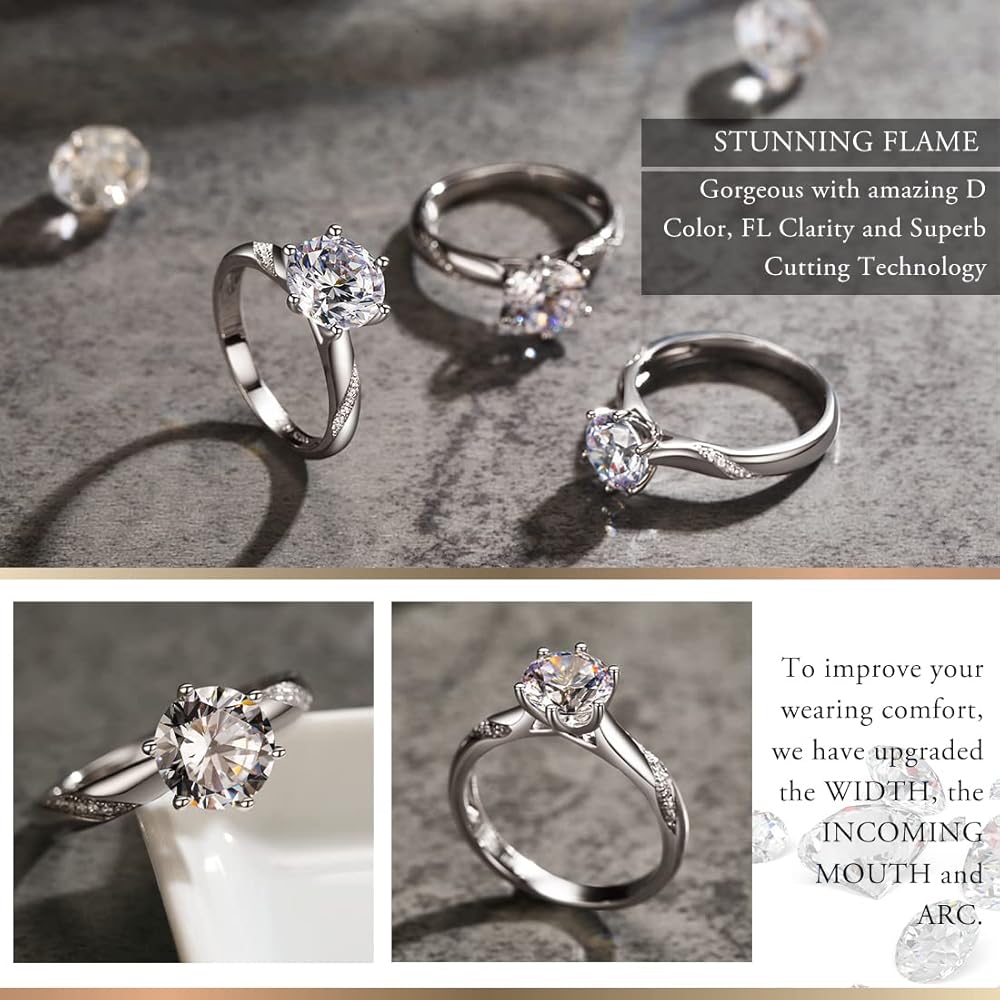 Cubic Zirconia 1.5 Quilates Ronda 4 Prong Solitaire Anillo De Compromiso 14 K Oro Blanco CZ, Oro Blanco, 7.25, SR465RW02