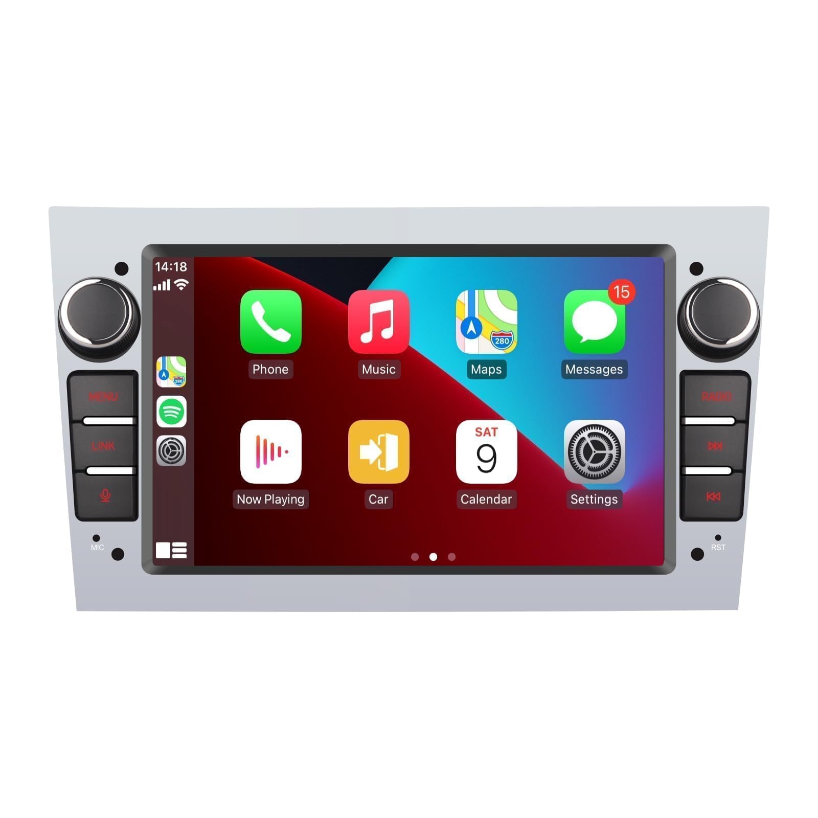 Autoradio Compatible avec sans Fil Carplay/Android Auto pour Opel Antara Zafira Corsa avec écran Tactile de Bluetooth/Mirror Link/USB/Puissance élevée Argent