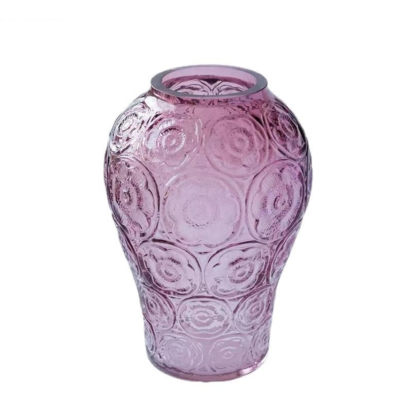 Vase violet en verre gaufré TUSUOD, décoration moderne d'exception