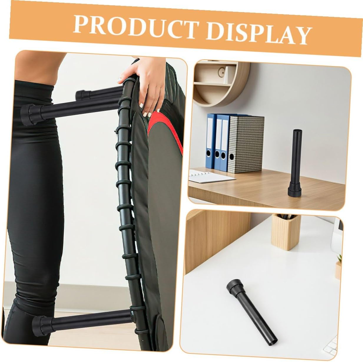 10pcs Trampoline Replacement Legs with Non-Slip Pad Covers Universal Trampoline Leg Tubes Weather-Resistant Protective Sleeve Set
