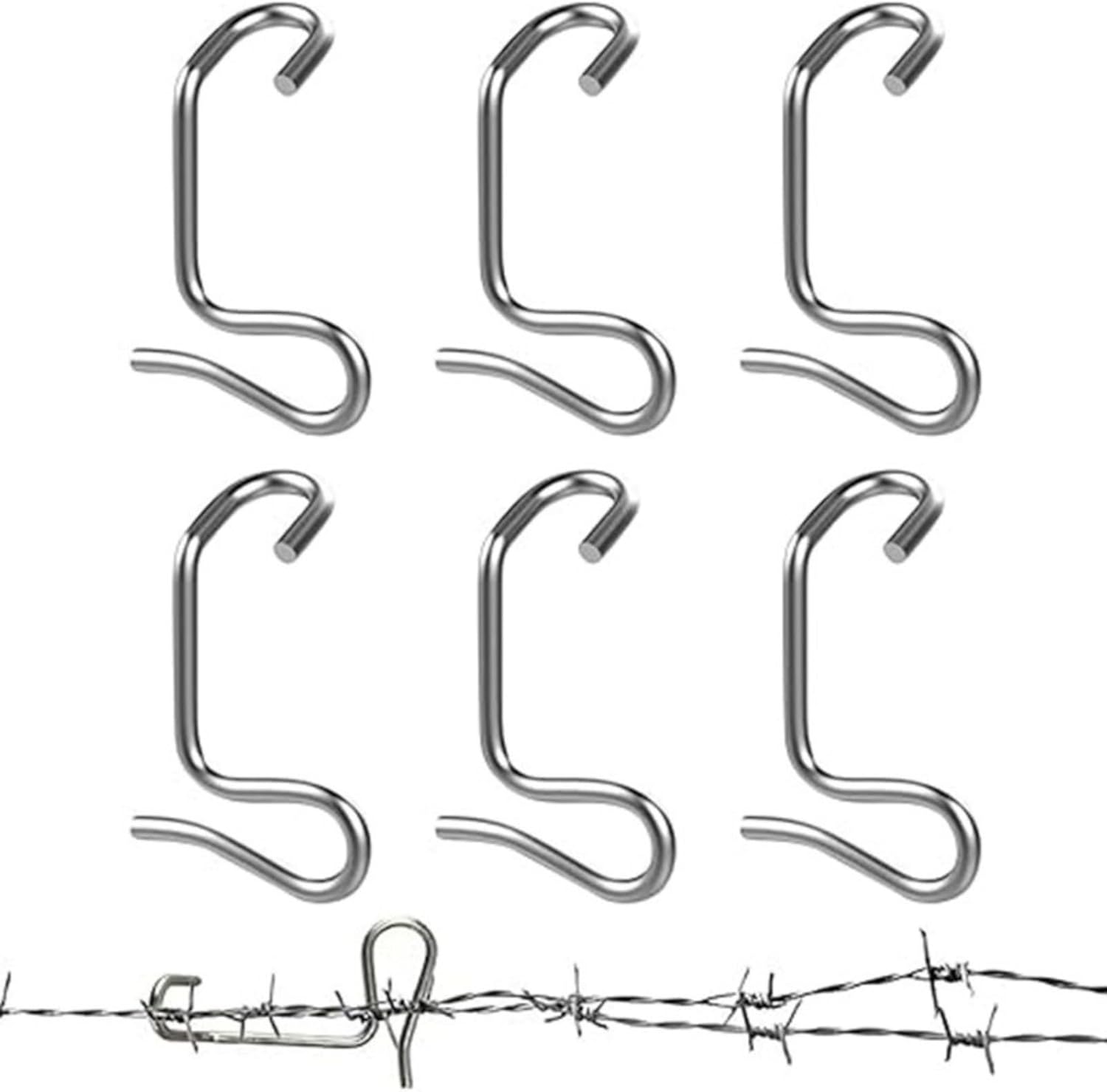 20/30/40Pcs Fence Wire Tightener Tool Kirsite Coated Metal Clamps with Handle for Orchards Ranch Fencing Barbed Wire Tightener Kit