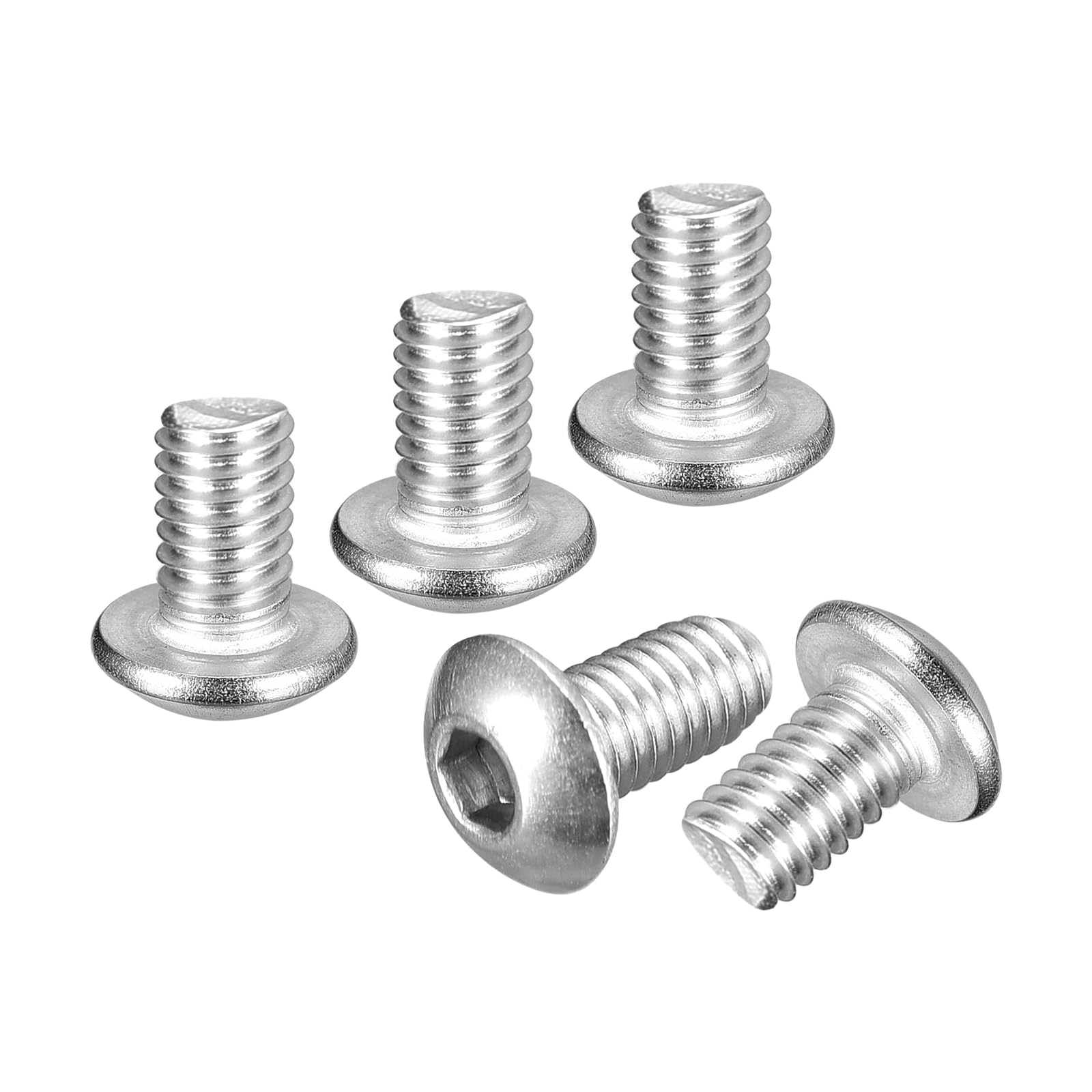 DTGN M4-0.7x6mm Button Head Socket Cap Screws - 50Pack - Good for Road Bicycle, Mountain Bike, Auto, Motorcycle - 304 Stainless Steel Whitewashed - Hex Socket Drive Fasteners โ image 1