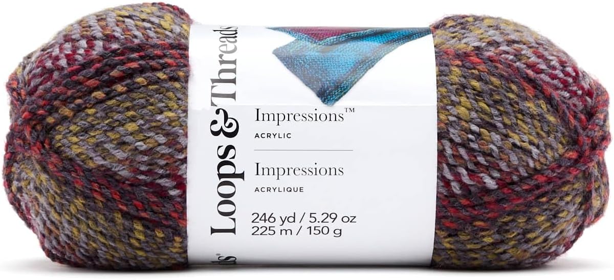 Loops & Threads Impressions Yarn - Yarn for Knitting, Crochet, Weaving, and Arts & Crafts - Multi, Acrylic, 5.29 oz