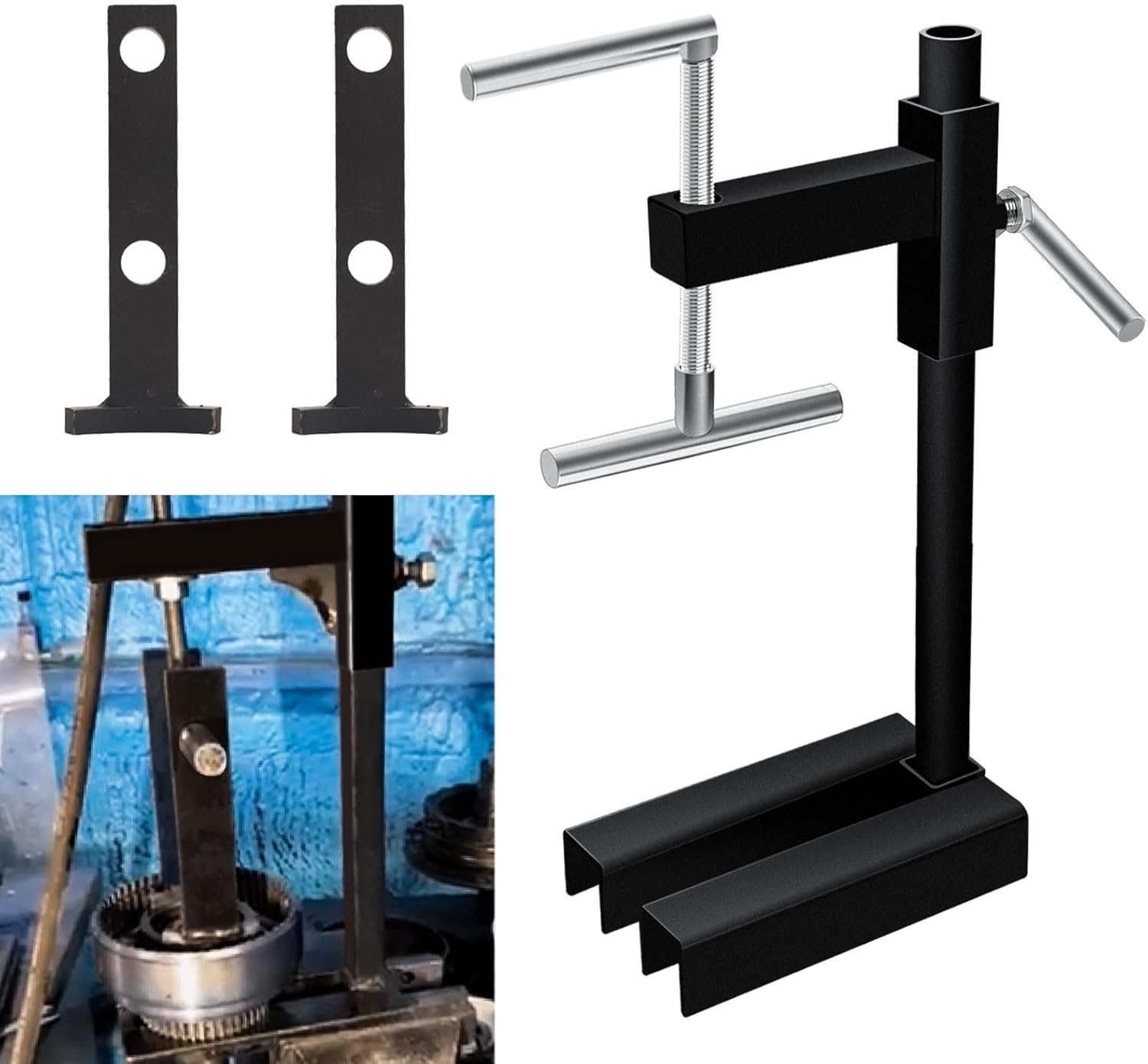 Heavy Duty T-0158 Universal Clutch Drum Spring Compressor Transmission Tool for Ford Chrysler GM A904 Transmission, T-0158-HD Z-7500-HD - Fit Most Common Clutch Drums Up to 6" in Size