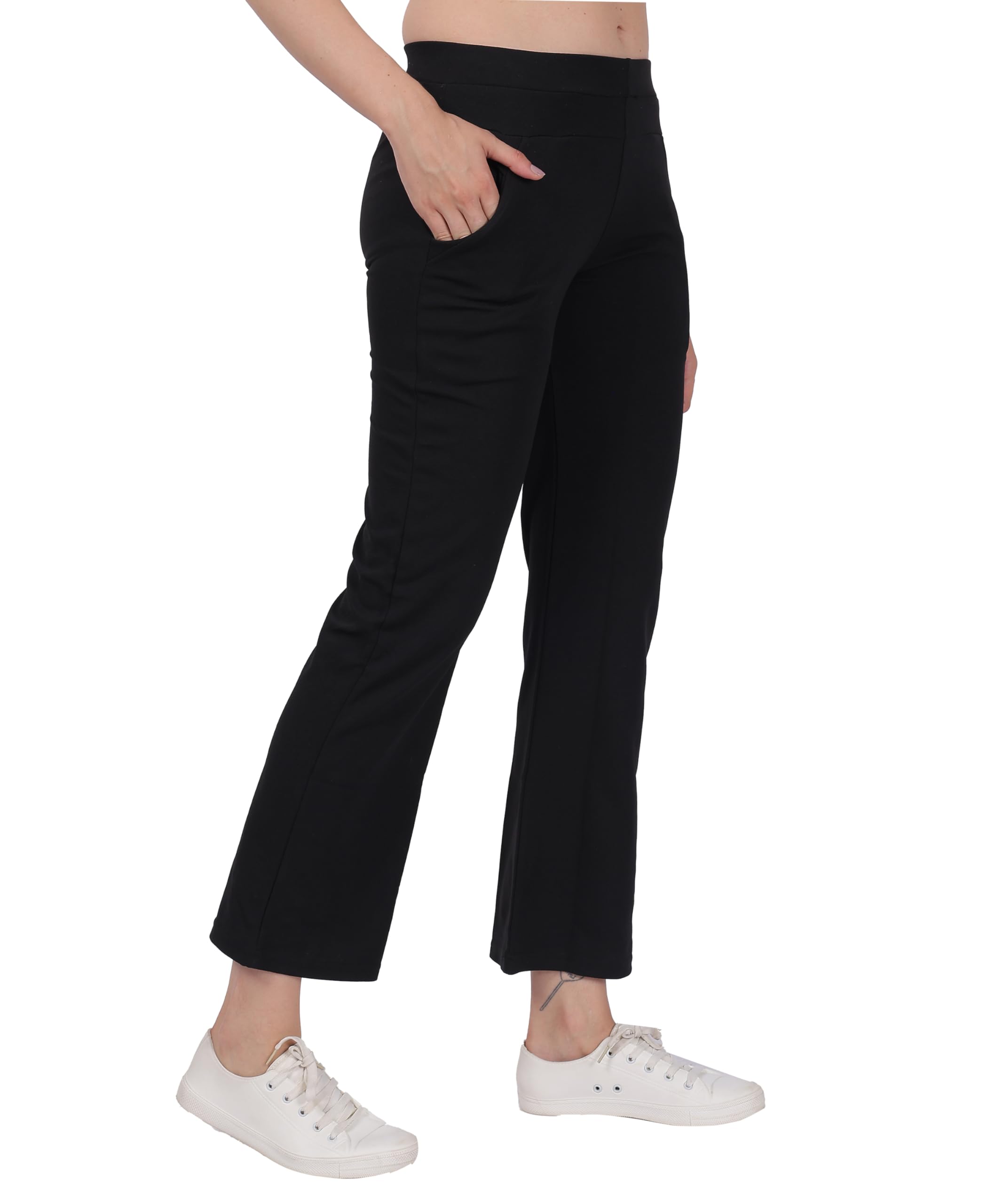 STARLATH Girls Pants and Trousers for Kids Girls, Multicolor Soft Lycra Stretchable Trackpants for Sports Activity Combo (Pack of 2) (in, Age, 13 Years, 14 Years, Regular, Black-Blue) - Image 4 thumbnail