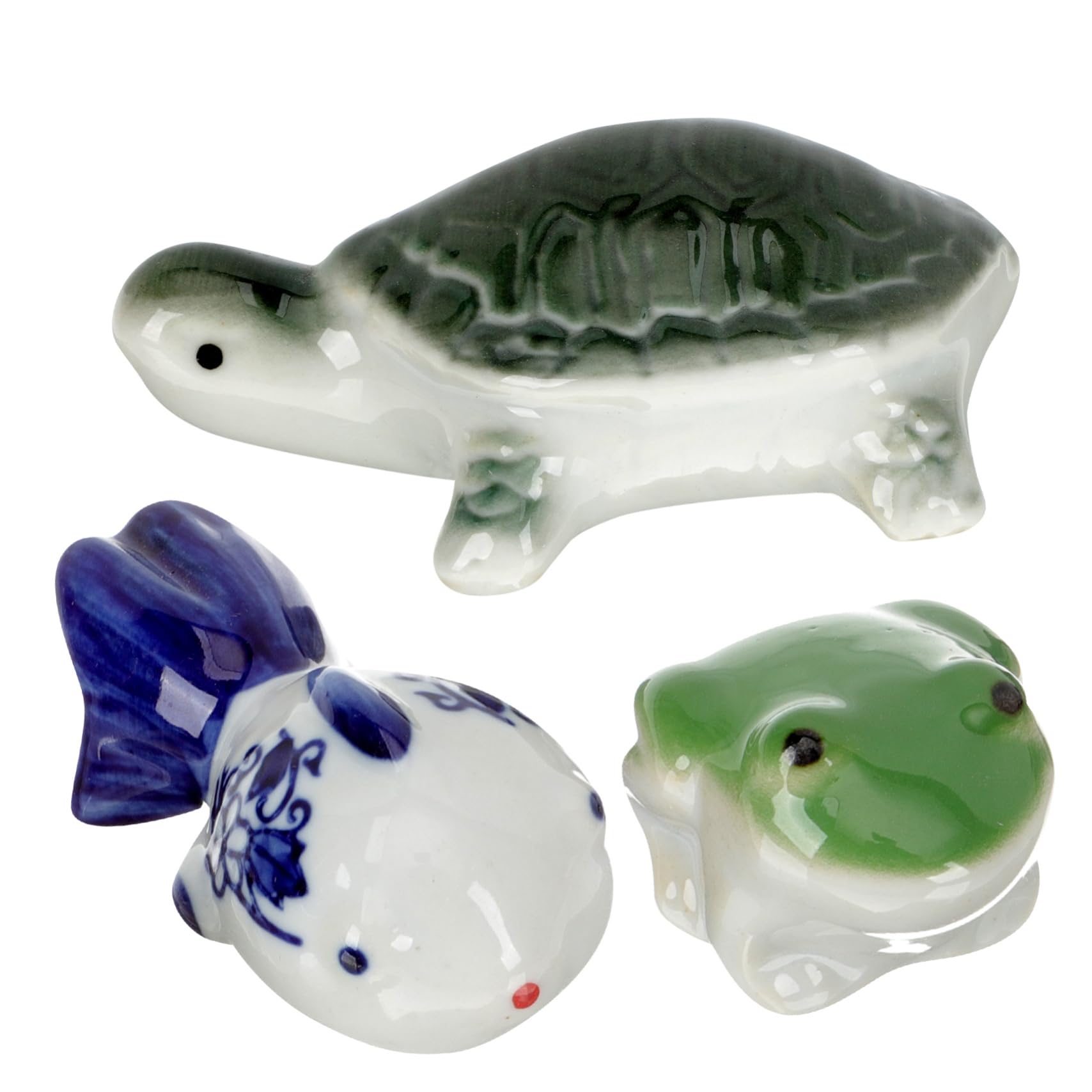 BESPORTBLE 15stücke Keramische Tierfiguren Für Aquarien Schwimmende Dekorationen Porzellan Für Fische Schildkröten Und Frösche Aquarienaccessoires Verschönerung Ihres Fischbeckens