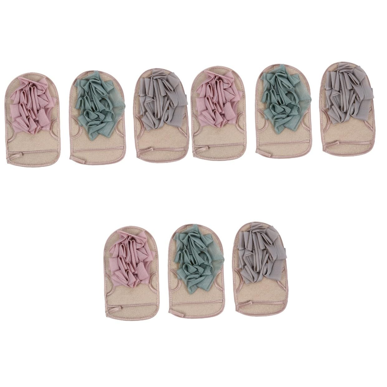POPETPOP 9pezzi Guanti Esfolianti Da Bagno Spugne Doublé Sided Per Rimozione Rifiuti Cutanei e Pulizia Della Di Guanti Vari Colori