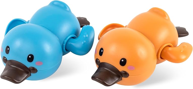 Tiger Tribe Bath Racers Platypuses - Wind-Up Water Toys for Toddlers - 2-Pack Floating Bath Time Fun - Enhances Motor Skills, Ages 2+ Safe, Colorful & Educational