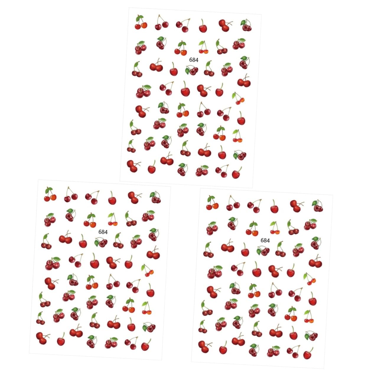 Beavorty 36hojas Páginas De Calcomanías De Uñas De Diseño De Frutas Stickers De De Uñas De Cereza y Decoración De Manicura Para Mujeres y Aleatorio
