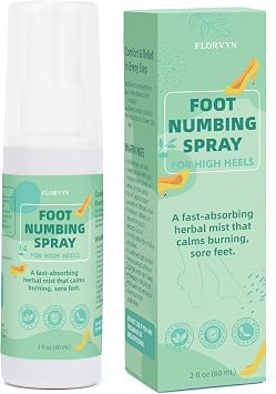 High Heel Foot Care Spray for Women, Foot Numbing Spray for High Heels, Helps Relieve Foot Discomfort from Long Standing, Weddings, Parties, Work & Travel - 2 fl oz