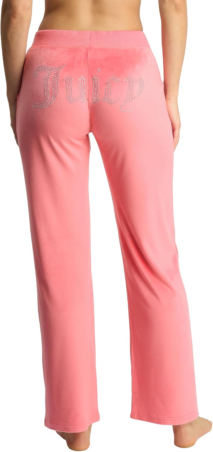 Juicy Couture Women's Velvet Fleece Pajama Pant with Rhinestones