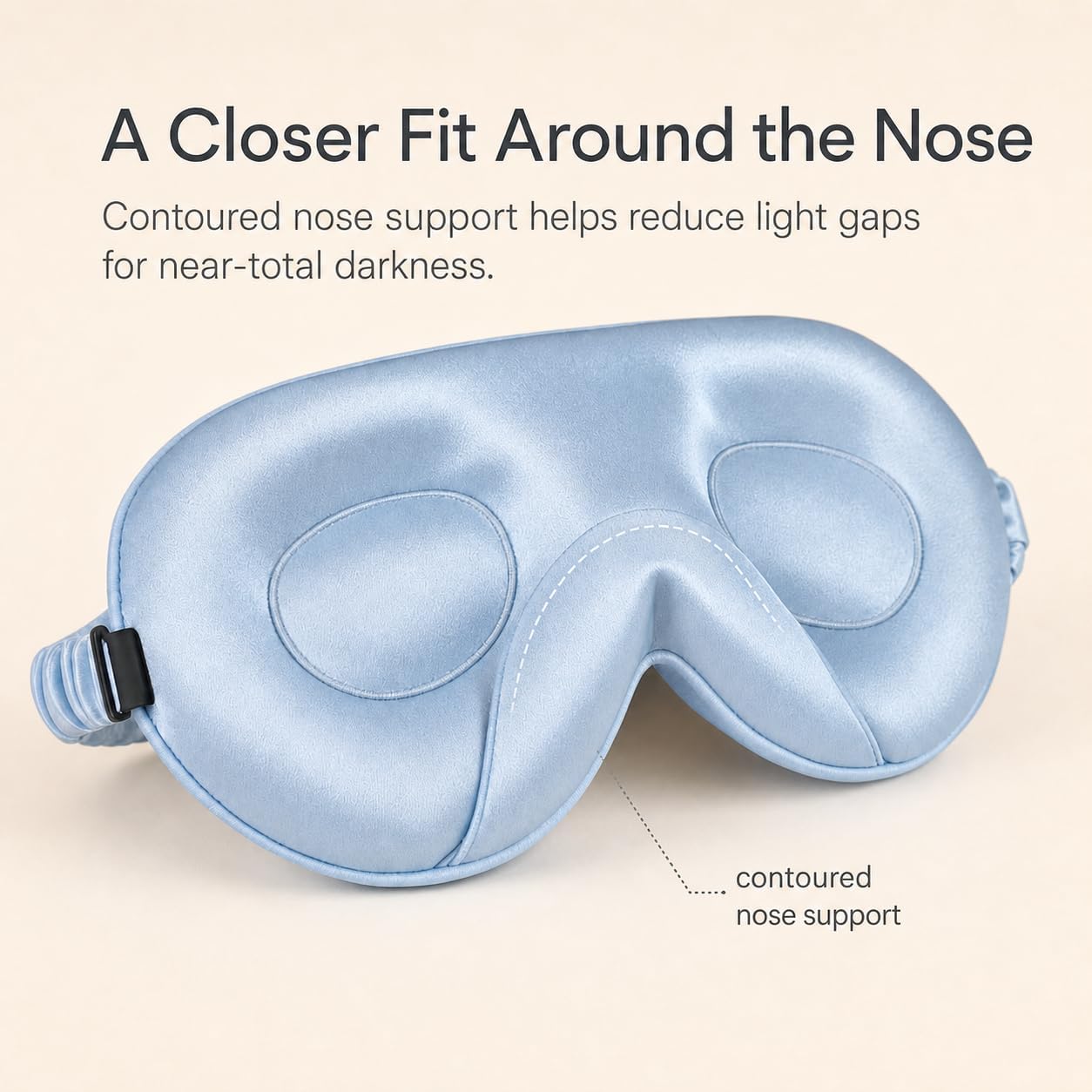 3D Silk Blackout Contoured Eye Mask for Sleep and Travel