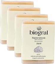ARGAN ITALIA - Set of 4 Solid Sulphur Soap with Neem Oil (100 g) Antibacterial Soap for Face, Hands and Body, Certified Organic Natural Made in Italy, Ideal as a Gift for Women and Men