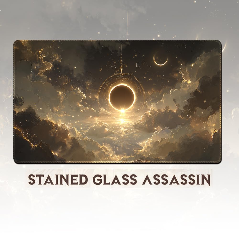 MTG Playmat Magic Card Playmat Spiel Mat, TCG & CCG Kartenspiele Mat mit kostenlosen Aufbewahrungstaschen Größe 60 x 35 cm (No Zone,5)