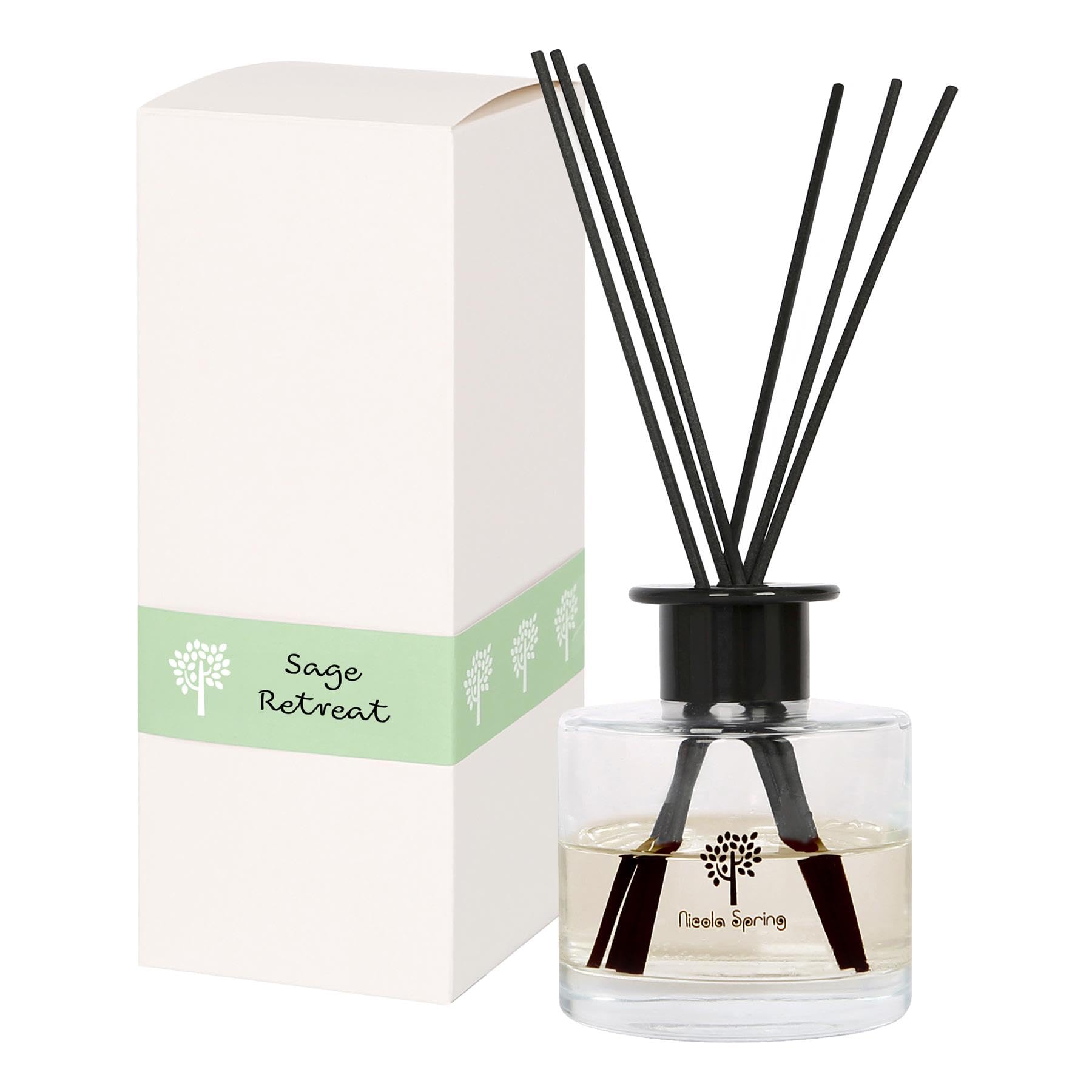 B&Q -  Sage Retreat Scented Reed Diffuser200MlAromatherapy 8 Sticks Air Freshener Home Fragrance