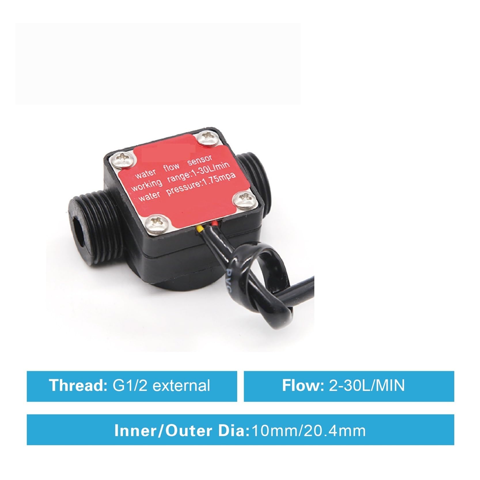 Sensore di Flusso d'Acqua Misuratore ad Effetto Hall Liquido in Nylon(FS200A DN 15)