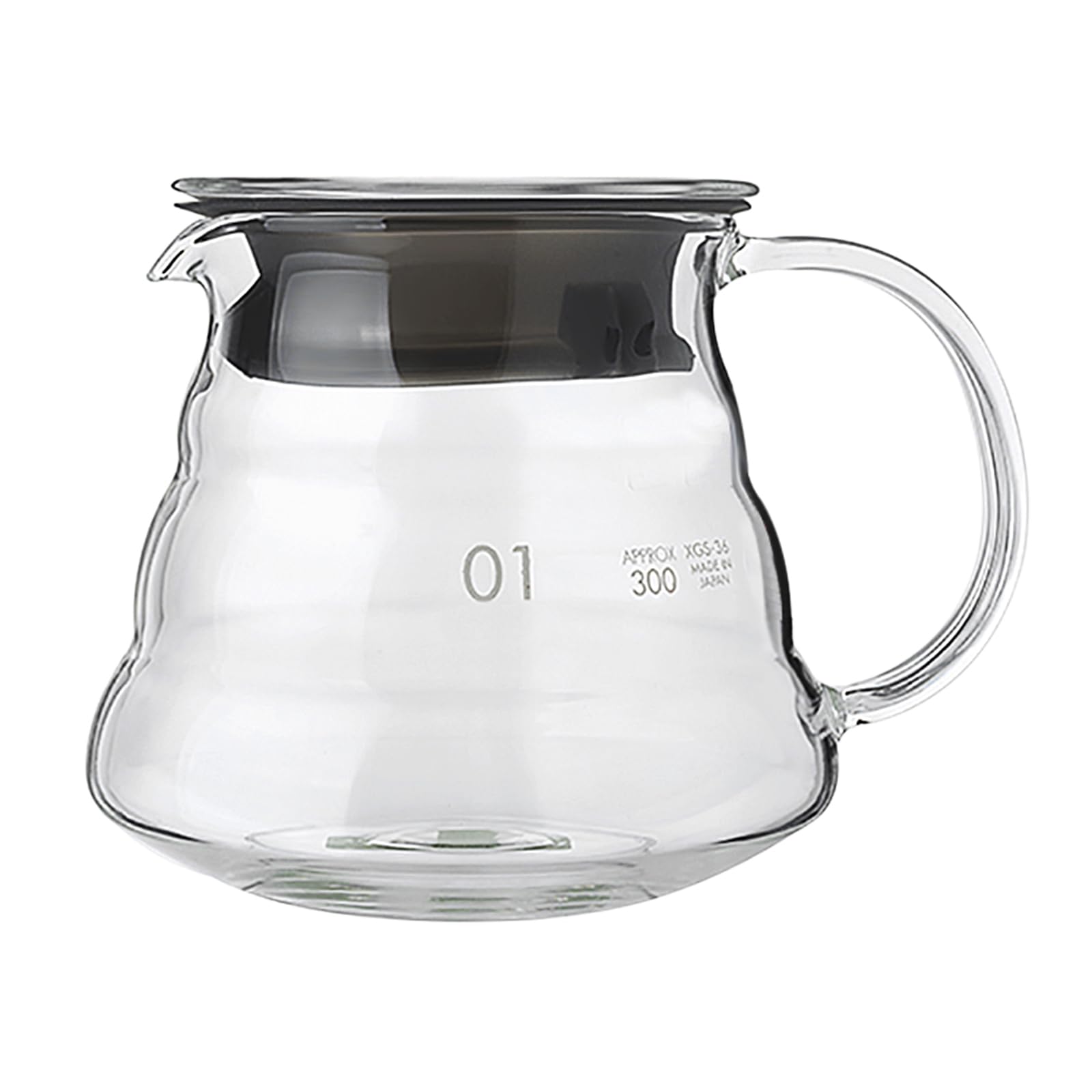 360ml Coffee Server Glass Cup With Lids - V-Shaped Spout Teapot, Heat-Resistant Hand Pour Sharing Tea Pot for Café Bar Kitchen - Dishwasher Safe