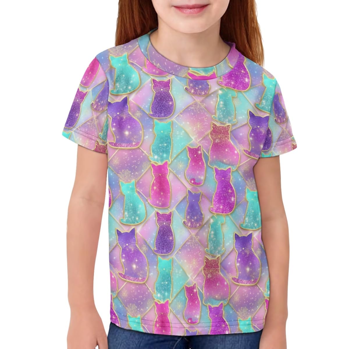 ENLACHIC Girls Teens Pink Flamingo Printed Summer Short Sleeve T-Shirts Cute 3-16 Years