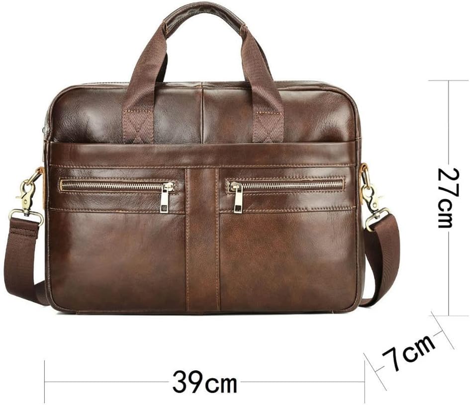 Leather Men's Bag Briefcase Business Portable Men's Shoulder Bag Crossbody Bag Computer Baotou Layer Leather Bag