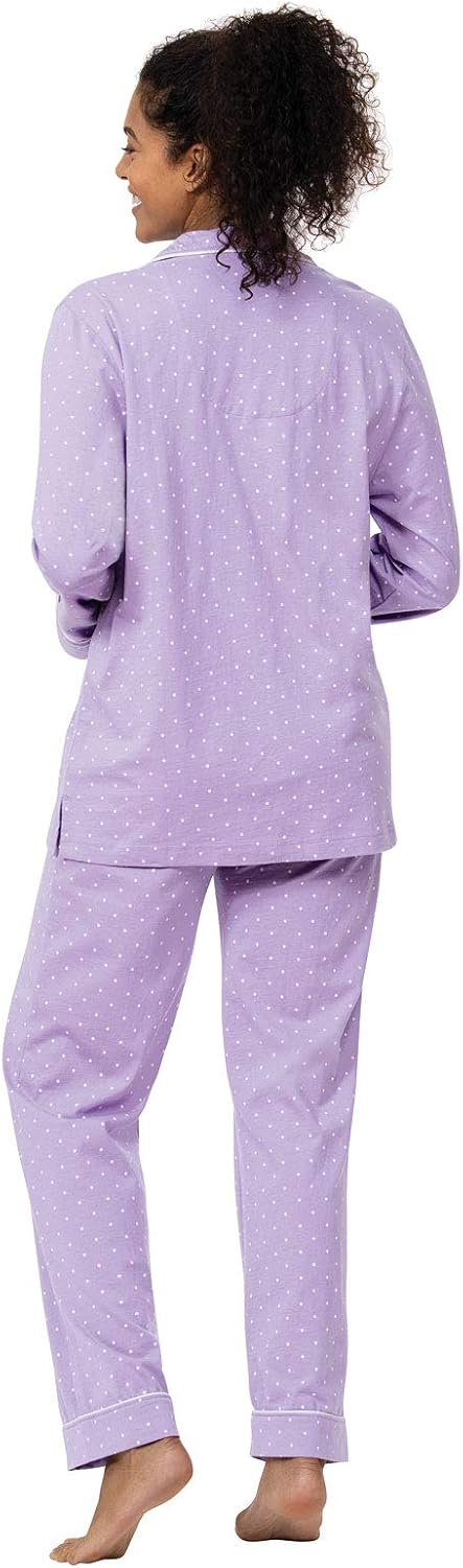PajamaGram Pajama Set For Women - Pajamas Women Jersey Boyfriend, 100% Cotton - Image 3