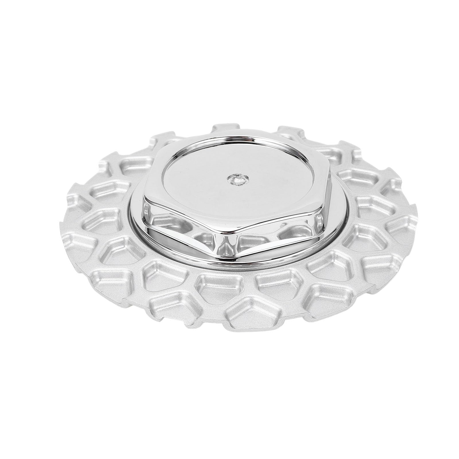 Akozon Capuchon Central de Roue argenté en Forme de, Structure Stable, 4 Pièces, Universel, Capuchon de Moyeu de Jante de Voiture, 157mm