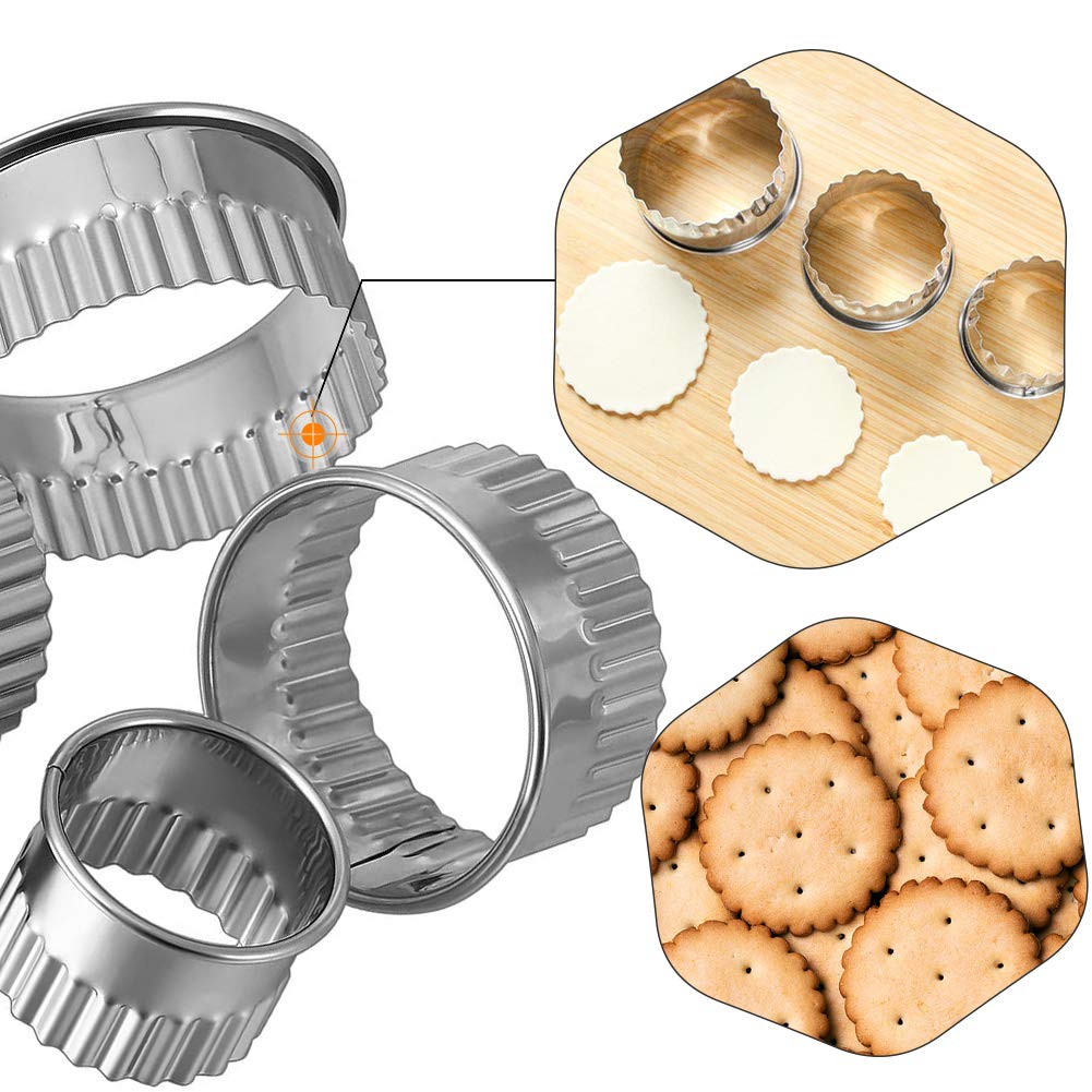 Coppapasta Tondi Acciaio Inox con Scatola Rotonda,Formine Biscotti,12 pezzi Coppapasta Tondi Acciaio Inox con Scatola Rotonda,Formine Biscotti,12 pezzi