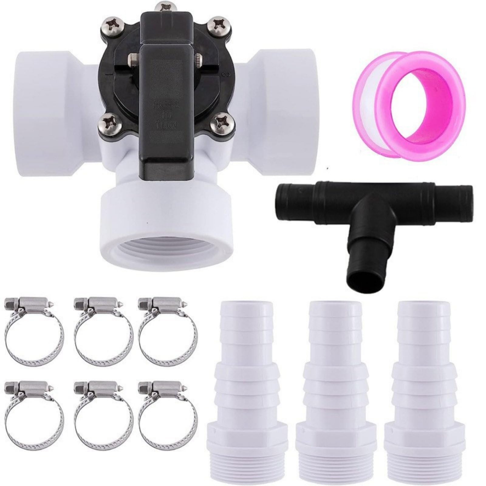3 Pieces 1.5 Inch Pool Diverter Valve Self-Lubricating Way Chemical Resistant For Filtration System, Skimmer Setup, 1 3-Way | Selector Valves Directional Control & Manifolds Hydraulics,-image-2