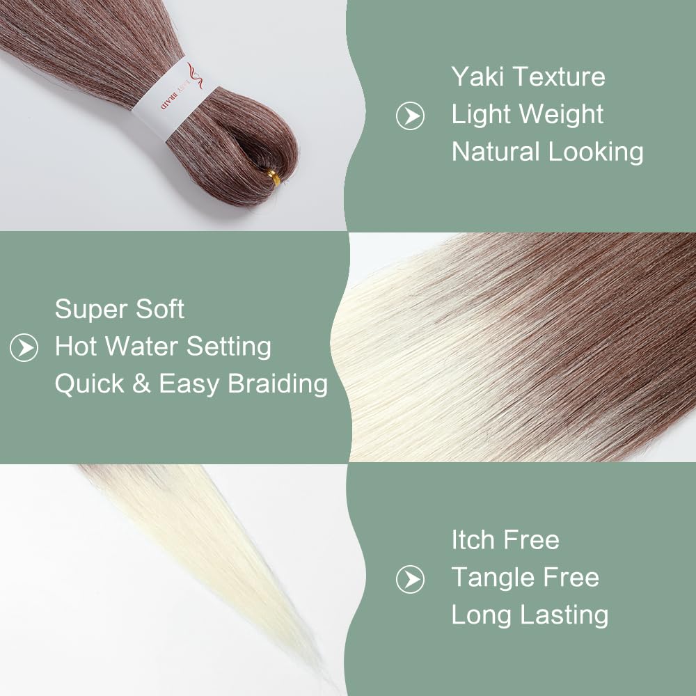 YDDM Capelli Per Treccine Africane Morado Extension Treccine Texture Yaki Easy Install per Principianti 32 Pollici 3 Pezzi Capelli Leggeri e Naturali per Box Braids, Twist e Crochet — view 34