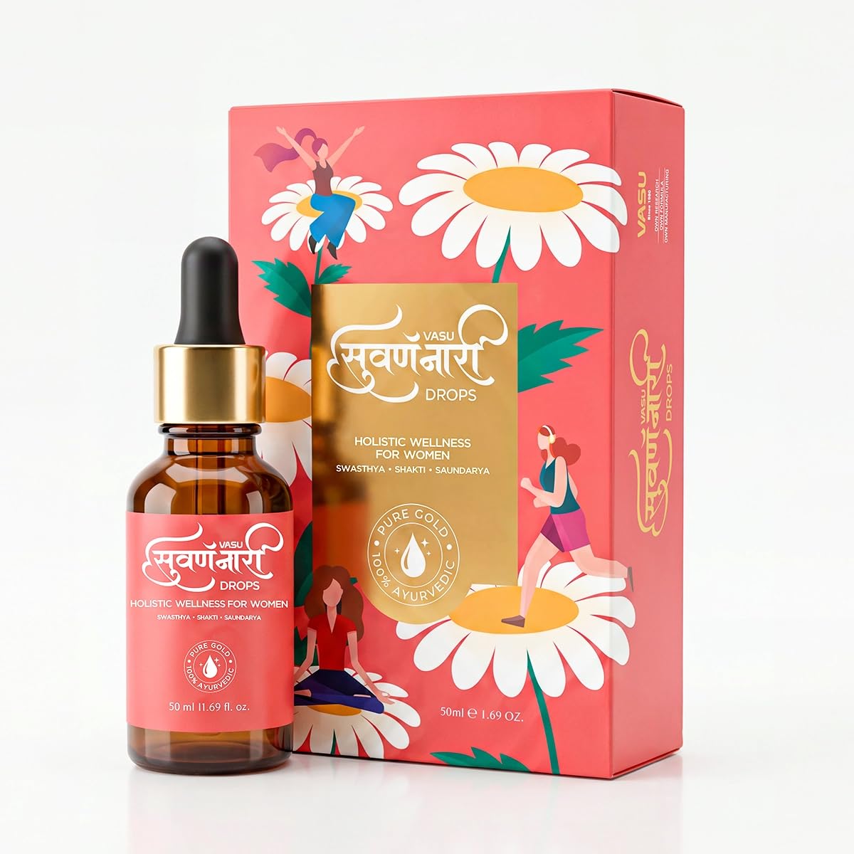 Vasu Swarna Naari Drops for Women - 50ml (Pack of 3) | Herbal Supplement | Enriched with Ashwagandha, Shatavari, Shilajit, Brahmi, Holy Basil, Amalaki, Kesar | Supports Hormonal Balance, Strength & Vitality-image-41