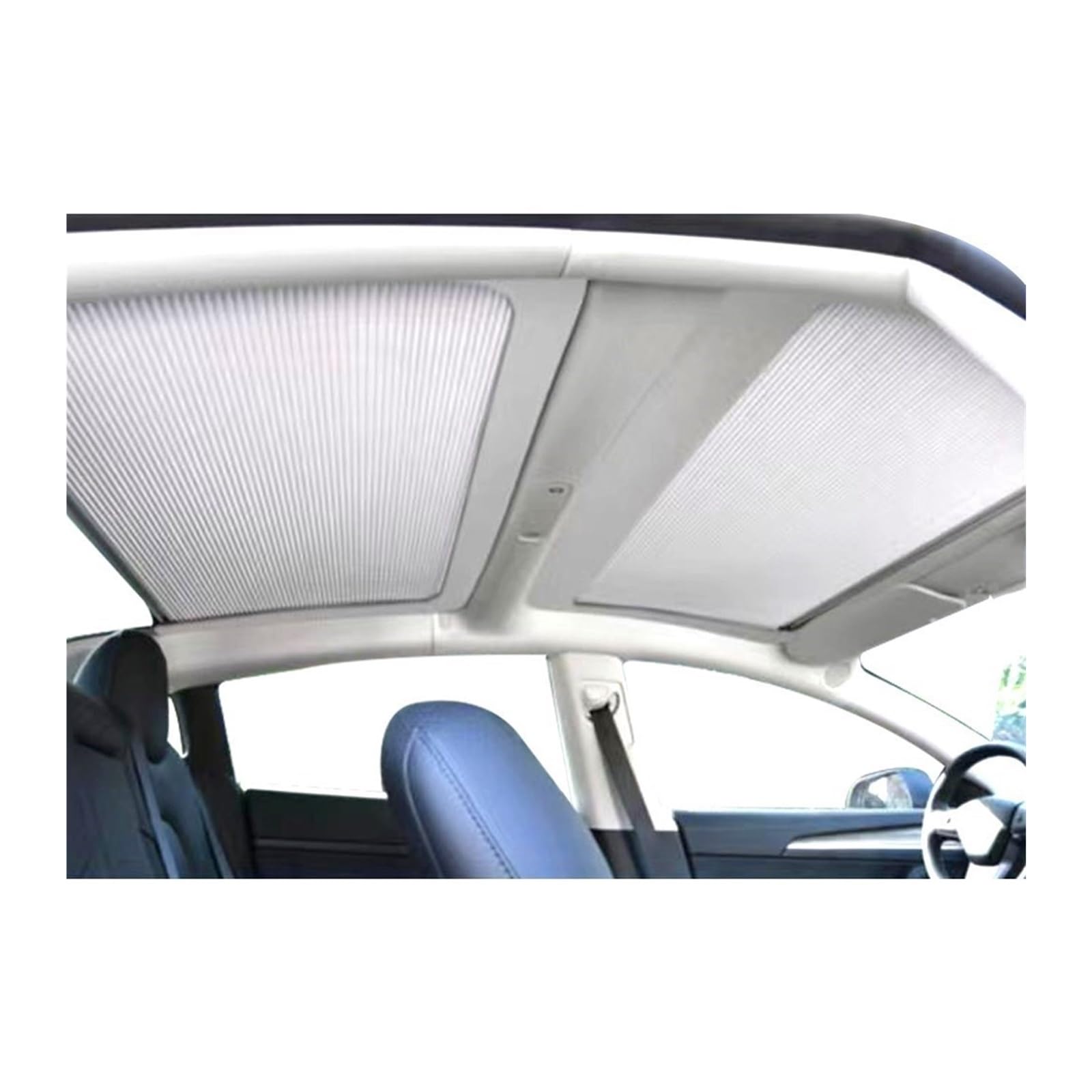 Parasol Coche Coche Sun Shade Parasol Telescópico Magnético para Tesla para Modelo 3 2023 Parasol para Techo Solar Delantero Y Trasero Coche, Piezas Interiores Fáciles Instalar