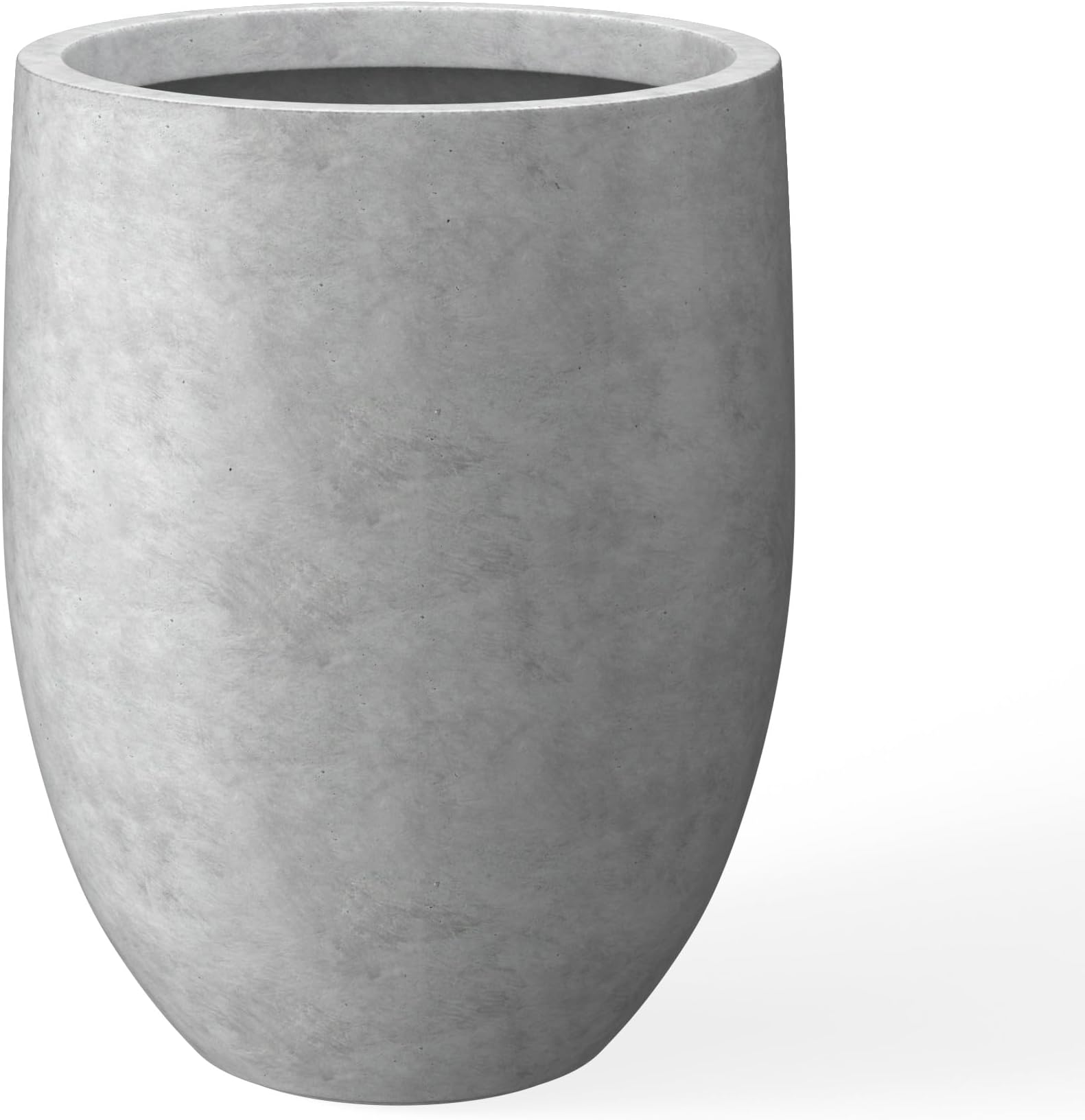 Kante 21.7" H Natural Concrete Tall Planter, Large Outdoor Indoor Decorative Pot with Drainage Hole and Rubber Plug, Modern Round Taper Style for Home and Patio