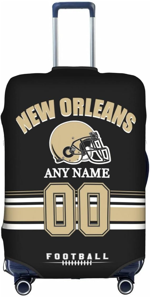 review Custom New Orleans Luggage Cover, Football Personalized Suitcase Cover Customized Design Your Name And Number Washable Resilient Travel Suitcase Protector （For 18-32 Inch Luggage）