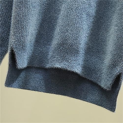 Women's Turtleneck Sweater Thick Knitted Sueter Casual Soft Tops Warm Long Sleeve Pullover4