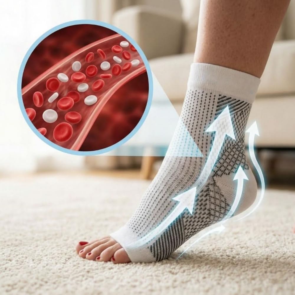 MEIION Santellia NeuroMarche+ - Chaussettes de Compression Neuro-Apaisantes.pour homme et femme, soutiennent les chevilles
