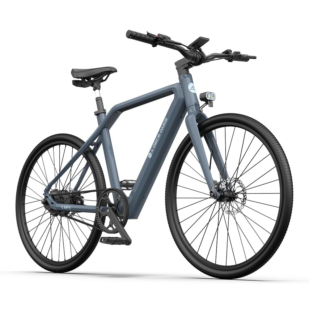 A Dece Oasis ADO e Bike Air30, 28 Zoll 700C, E-Bike Elektrofahrrad,370,00 Wh Akku, ebike Damen/Herren,1 Gang,Momenten-Sensor, Riemenantrieb,ADO Smart APP,3,5-Zoll-IPS-Display
