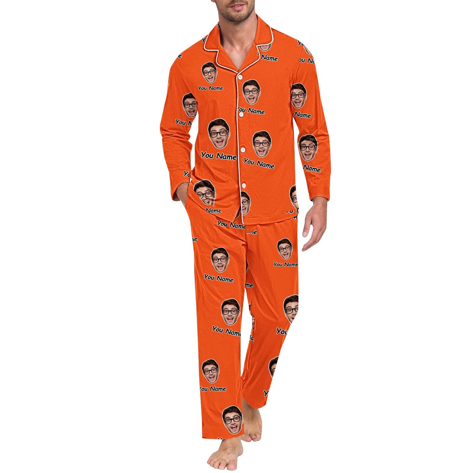 Generisch Conjunto de pijama corto para hombre pantalones divertidos para hombres mujeres parejas a juego unisex nombre personalizado albornoz hombre camuflaje