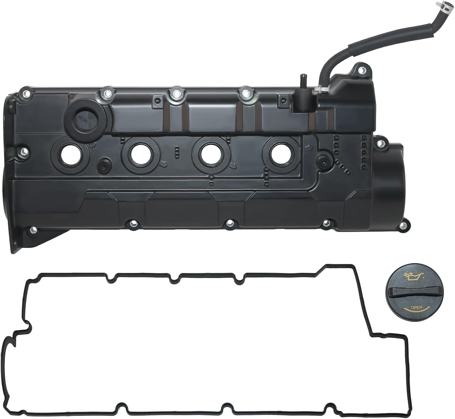 2.0L Upgraded Aluminum Valve Cover Compatible with 2004-2008 Hyundai Tiburon 2004-2009 Kia Spectra Replace# 22410-23100 22410-23800