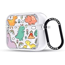 MOSNOVO for AirPods Pro 3 Case, Protective Clear Case with Shockproof Dual Layer Hard Luxe Metal Ring Designed for AirPods Pro 3 Generation - Dinosaur Land