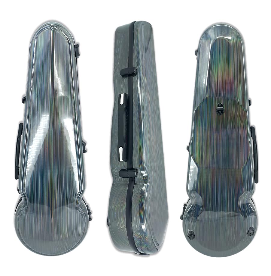 Vetimobato Adjustable Viola Case 16 inch Viola Cases 15-16.5 inches Carbon Fiber Viola Cases Hard 15.5inch Viola Box 2 pcs Bow Holder 2 Back Strap Hard-Shell Viola Backpack (Multi-Colored)