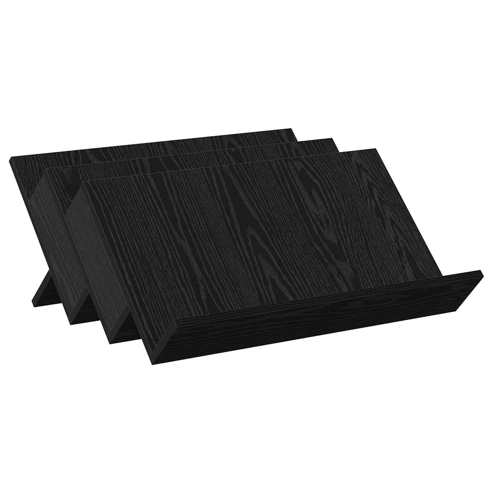 Regał na czasopisma czarny dąb 65 x 53 x 28,5 cm | Solidne drewno konstrukcyjne, półki z desek, przechowywanie wnętrz, prosty montaż