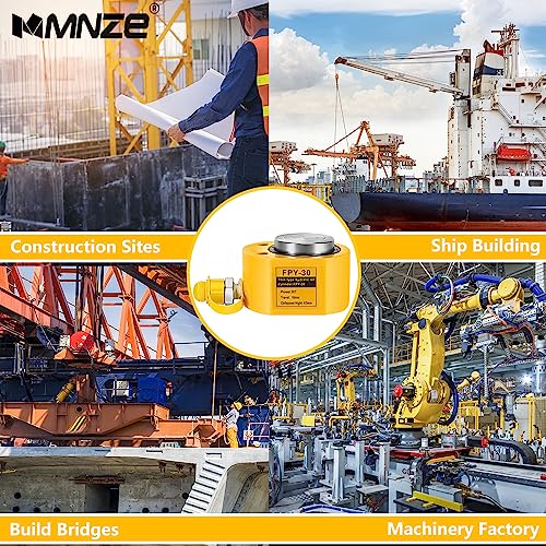 Image of 30T 14mm /0.55 inch Stroke Hydraulic Cylinder Jack Mini Hydraulic Ram Jack Porta Power Retract Automatically Split Single Acting Lifting Cylinders for Machinery Ship Bridge Construction