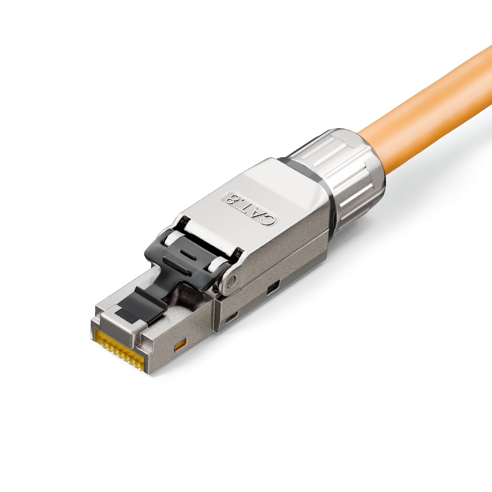 LEENUE RJ45 Stecker Werkzeuglos Cat8, 40 Gbit/s 2000 MHz, 50u Vergoldet lan stecker werkzeuglos POE für Cat8 Cat7 Verlegekabel, Geschirmt netzwerkstecker cat 8 werkzeuglos, Wiederverwendbar, 1 Stück