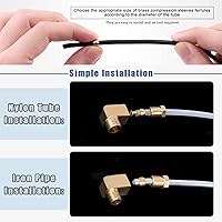 Vista 6 de Glarks 105 casquillos de compresión de latón OD de 1/4 pulgadas, 5/16 pulgadas, 3/8 pulgadas, kit surtido de accesorios de compresión de latón de 3