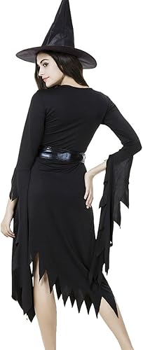 Miniatura 3 de Colorful House Disfraz Halloween clásica bruja color negro con sombrero