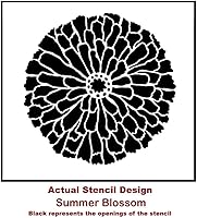 Vista 2 de Plantilla de pared Summer Blossom - Plantillas florales para paredes - Diseños de plantillas de flores - Plantilla reutilizable para pintar paredes