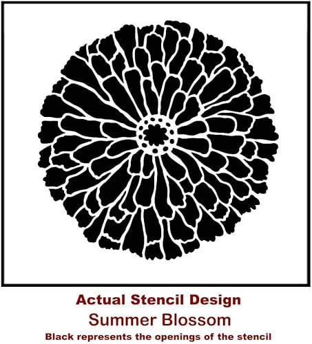 Miniatura 2 de Plantilla de pared Summer Blossom - Plantillas florales para paredes - Diseños de plantillas de flores - Plantilla reutilizable para pintar paredes