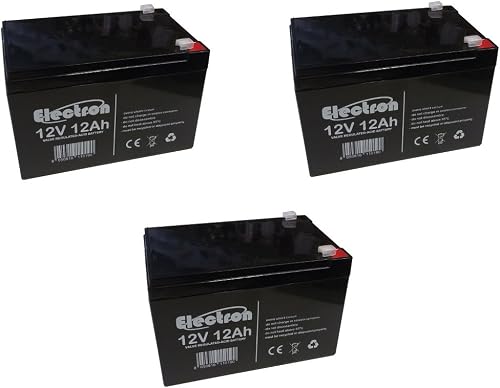 Kit de 3 batteries au plomb cyclique 12 V 12 Ah Recharg Electron